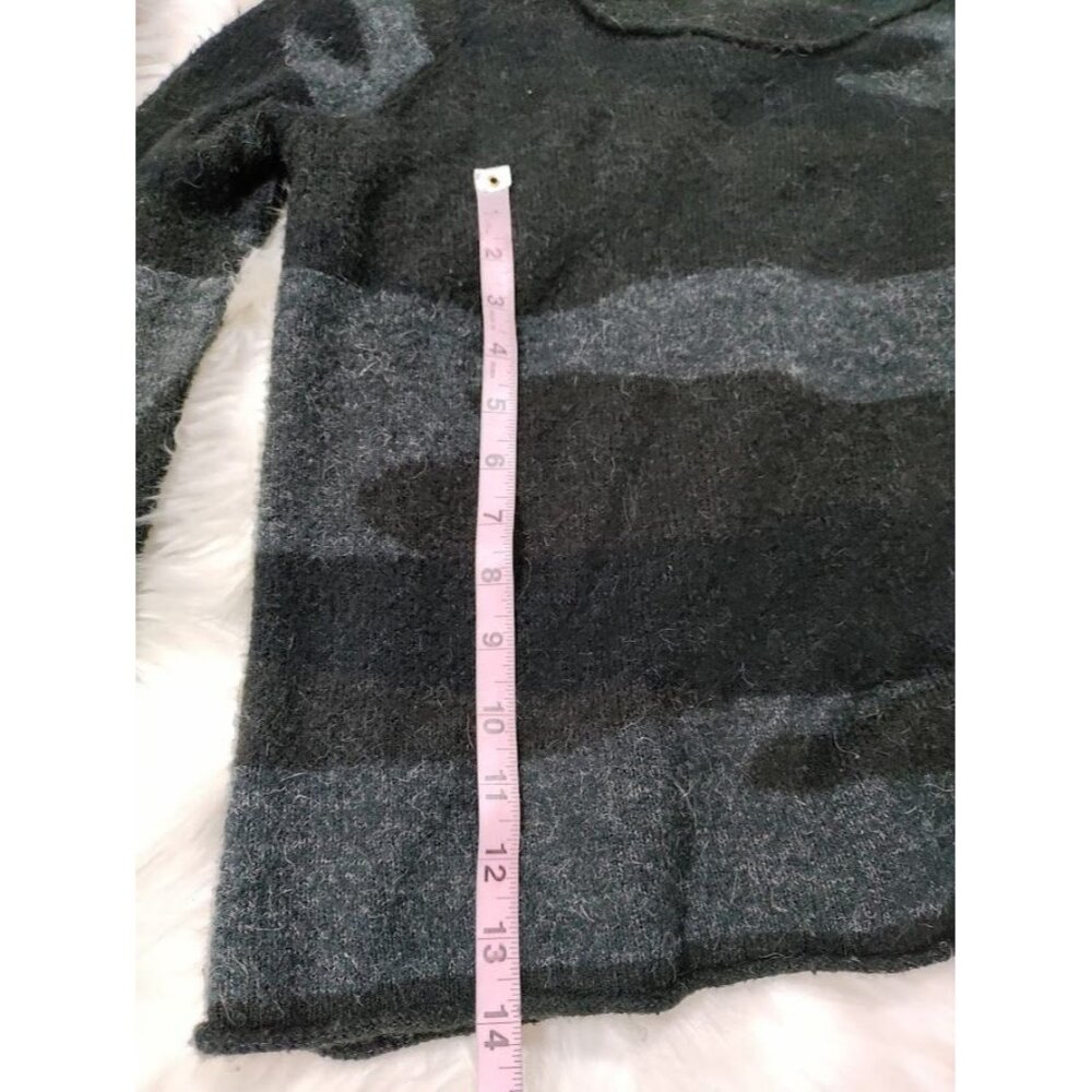Townsen Camouflage Long Sleeve Scoop Neck Mohair Blend Sweater Green Women's S - Picture 6 of 7